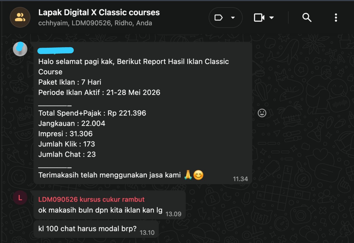 Screenshot WA Klien Classic Courses