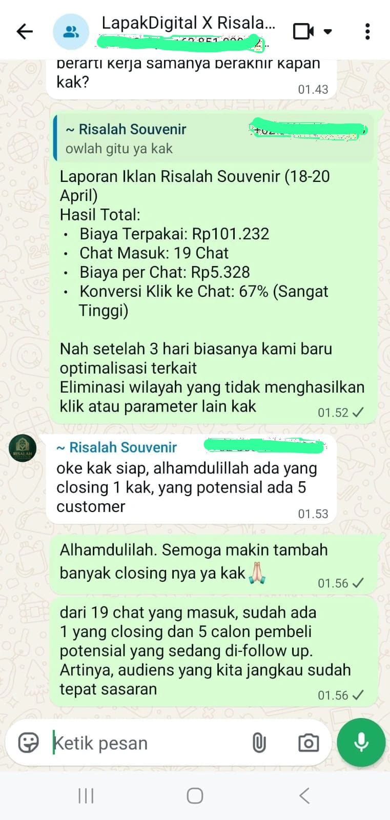 Screenshot WA Group Risalah Souvenir