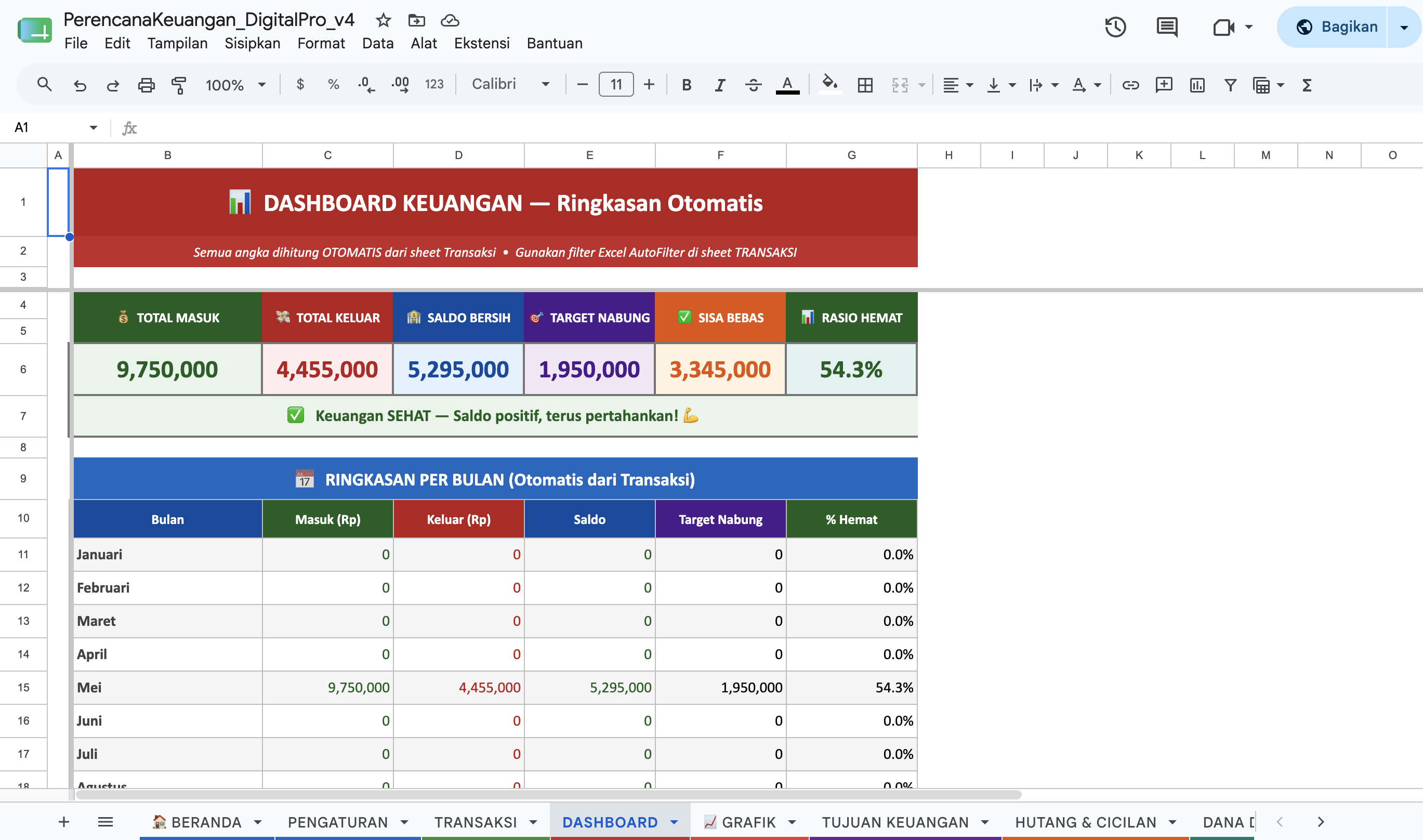 Template Keuangan & Strategi Bebas Hutang: Otomatis & Tanpa Ribet! - 3